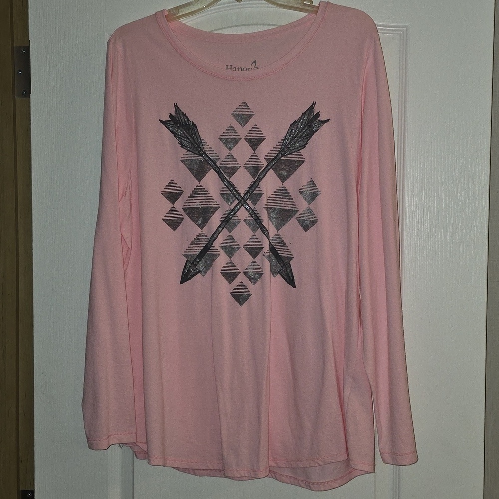 (J27) Womans shirt Hanes XXL thin long sleeve